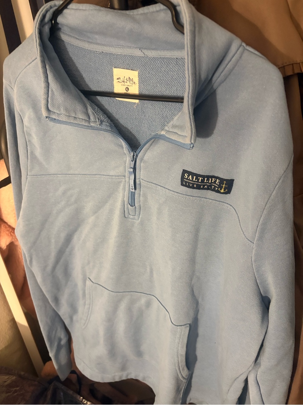 Salt Life Men’s Sky Blue Quarter-Zip Pullover